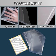 100 Pcs 4×6 Inch Clear Recipe Card Protectors Index Card Sleeves for Cookbook