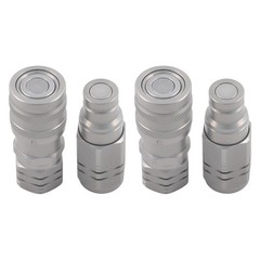 2 Pcs 3/8″ Flat Face Hydraulic Quick Disconnect Coupling Set 3/8″ NPT Thread