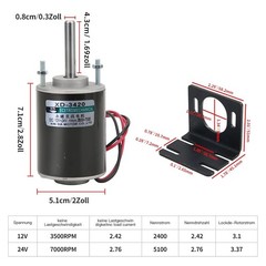 High Torque DC Motor 12 V/24 V Permanent Magnet Motor Mini DC Motor DIY Gener…