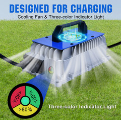 DCHOUSE 48V 100Ah Lithium Golf Cart Battery + 48V 18A Charger Trolling Motor RV