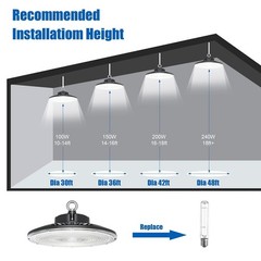 150W UFO LED High Bay Light Dimmable Commercial Warehouse Shop Light 5000K