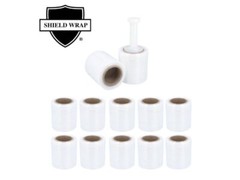 12 Rolls 80 Gauge Cast Hand Stretch Wrap 5″ x 1000′ Plastic Bundling Shrink Film