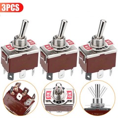 3pcs 6Pin Heavy Duty Momentary DPDT ON/OFF/ON Toggle Switch 20A 125V Waterproof