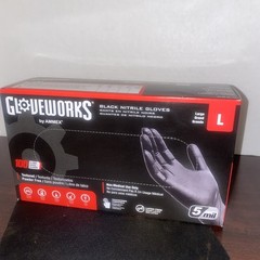 Glove Plus GPNB46100 Industrial Black Nitrile Gloves, Size L – 100 Count