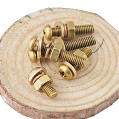 Brass Phillips Pan Head Machine Screws Bolts + Washer + Nuts + Spring Washer Set