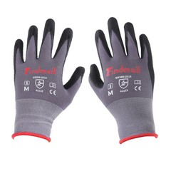 Safety Work Gloves MicroFoam Nitrile Coated Foam Gloves M-Size/12 set