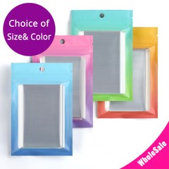 Multi-Color & Size Matte Foil Mylar Zip Lock Bag Pouch w/ Window & Tear Notches