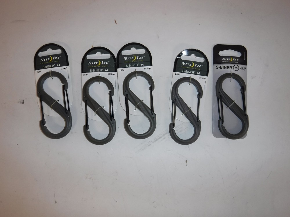 NEW LOT OF 5 NITE IZE SBP4-03-26B Carabiner Clip 3-1/2 In. Plastic GREEN (P)
