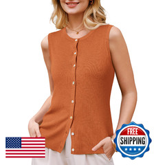 Arach&Cloz Arachcloz Womens Vest Tops 2026 Summer Sleeveless Sweater Knit Tank