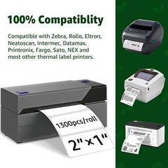 1300/Roll 2″x1″ Direct Thermal UPC Barcode FBA Labels for Zebra & Rollo Printers