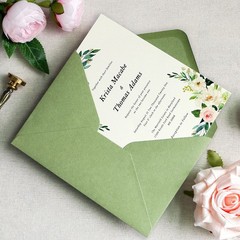 PONATIA 50 PCS/Pack A7 Envelopes, 5.25 x 7.25” Sage Green A7,