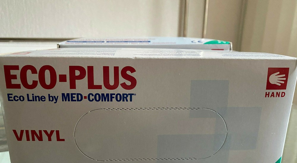 ECO-PLUS Eco Line by MED Comfort, Vinyl Hygienic Glove, Size XL (9-10) NEW