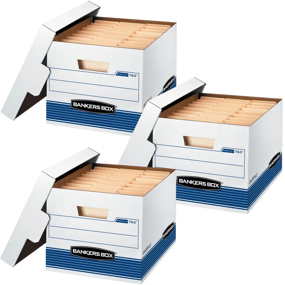 Bankers Box Stor/File Medium-Duty – Letter/Legal, White 3 Pk