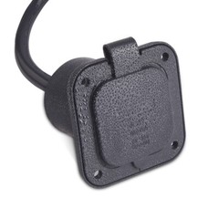 15 Amp 125V AC Power Inlet Port Plug with Integrated 18″ Extension Cord for Boat