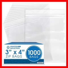 3” X 4” 1000 Count 2 Mil Clear Reclosable Zip Plastic Poly Bags with Resealab…