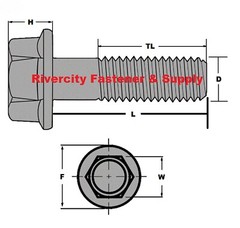 M10-1.5×90 Hex Head Flange Bolts 10mm x 90mm Grade 10.9 Screws M10x1.5 x 90 PT
