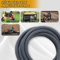 3/16 Inch ID Fuel Line Hose 10 Feet for Small Engine Genera Size: 3/16 ID-10ft