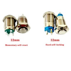 Metal Push Button Switch 12/16/19/22mm Momentary Latching High Head Car Boat LED