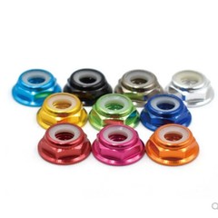2-10PCS M2-M8 Colorful Aluminum Flange Nylon Lock Nuts RC Bike Fasteners