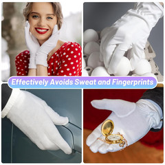 6 Pairs 100% Moisturizing Gloves for Dry Hands Overnight, 10 Pairs White Cot…