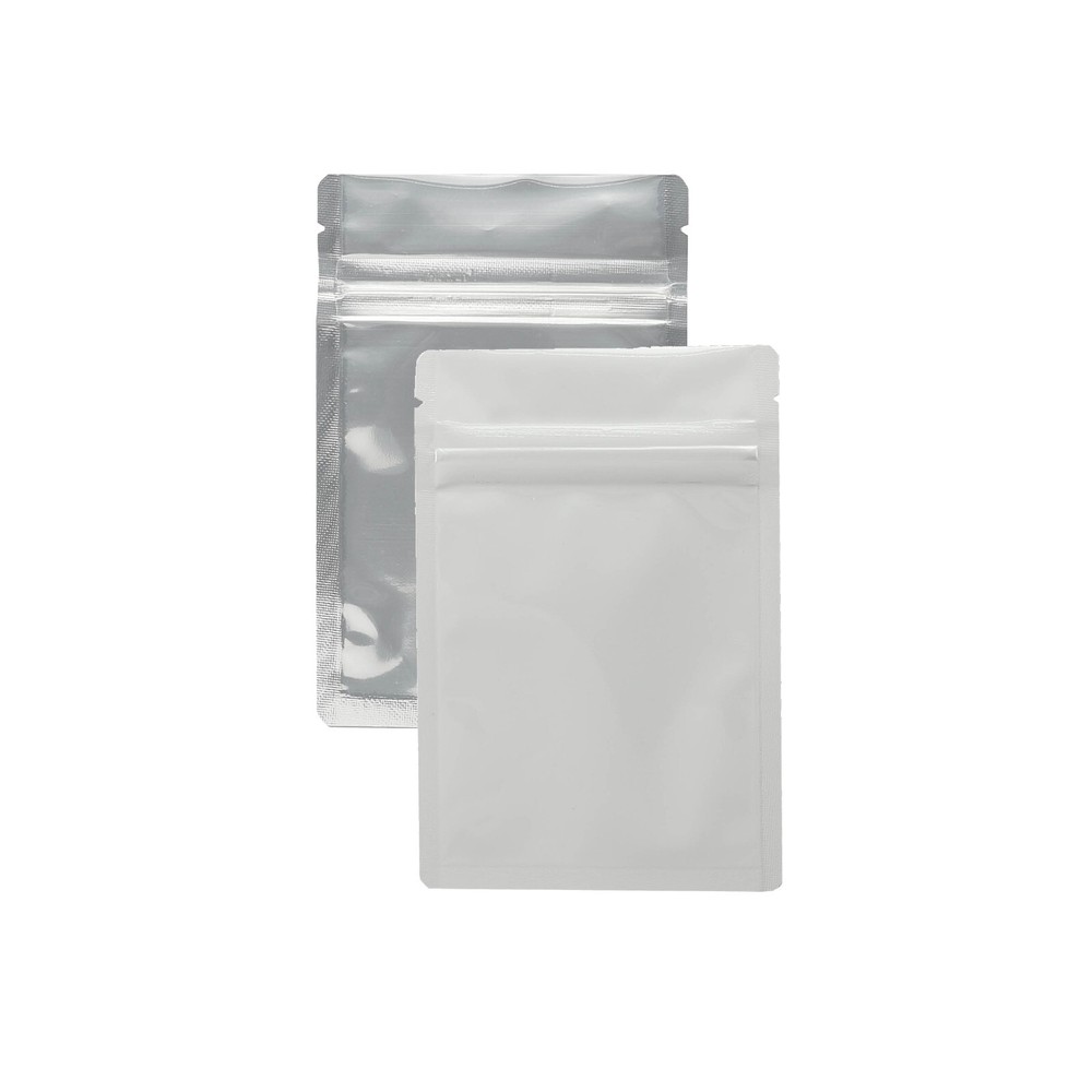 3″ x 4″ Gram Mylar Barrier Bags White Clear Front Resealable Storage – 100 Count