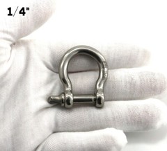 1/4″ Stainless Steel D-Ring Shackle Heavy Duty Screw Pin Anchor Shackle
