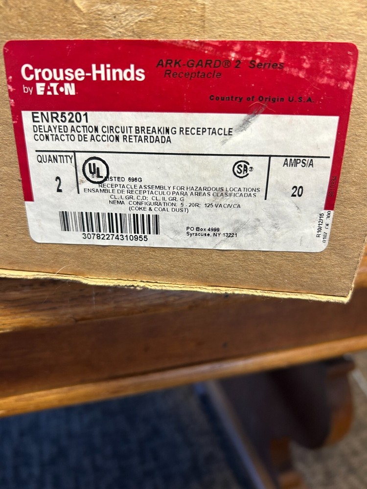 crouse-hinds enr5201 delayed action circuit breaking receptacle