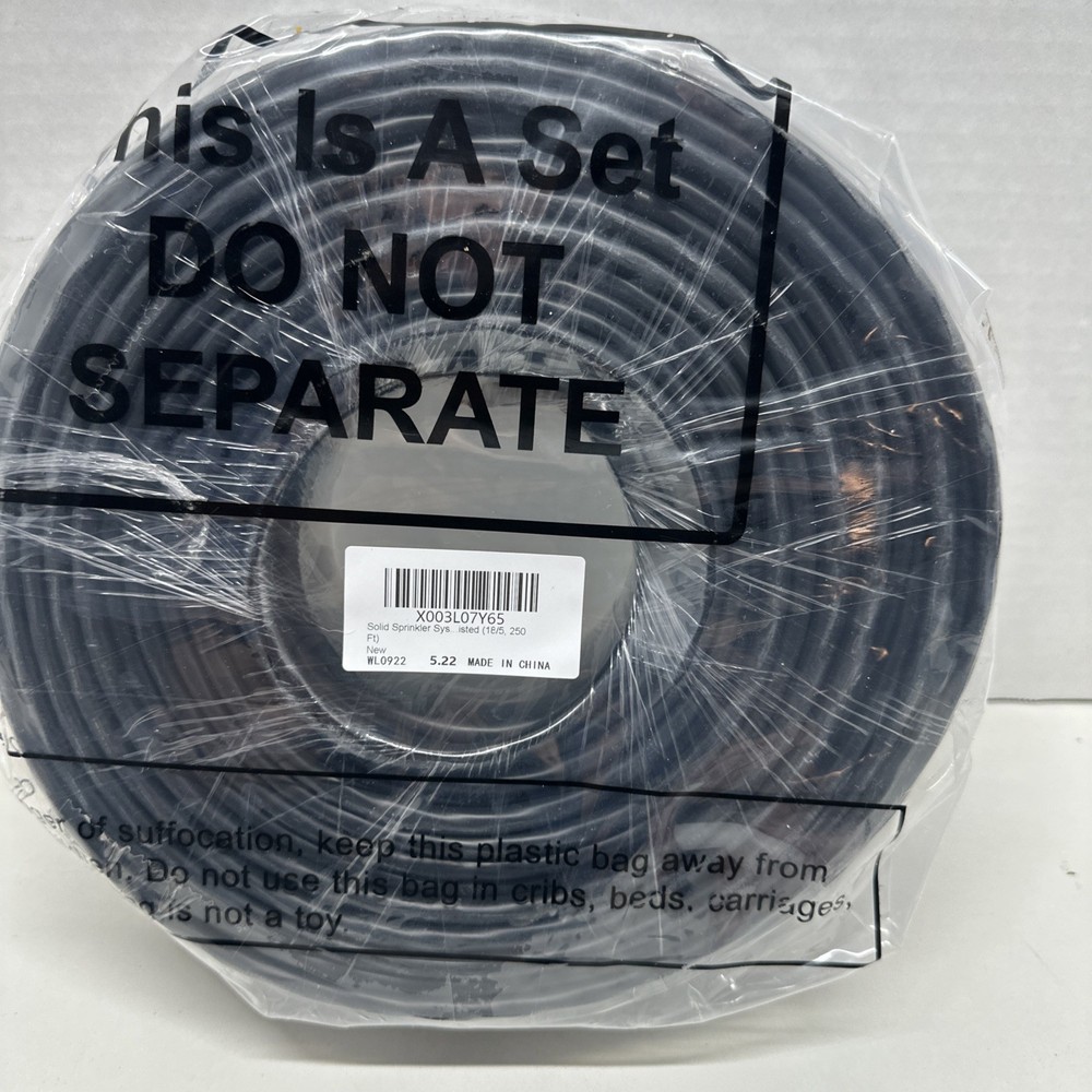 18/5 Sprinkler Wire, 250ft 18 Gauge 5 Conductor Solid Irrigation Wire Cable New