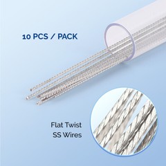 AZDENT Dental Orthodontic Lingual Retainer Wire Flat Straight Twist Wires 150MM