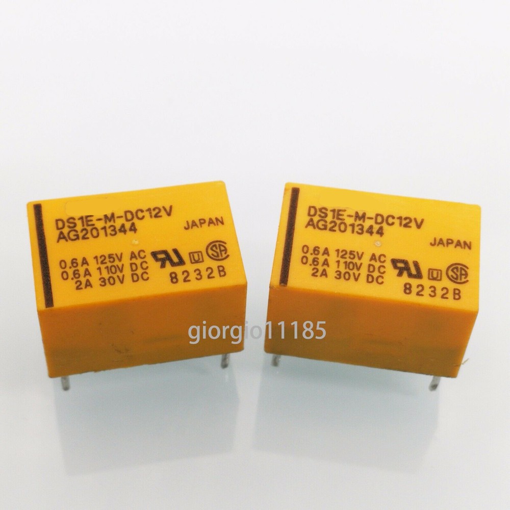 US Stock 2pcs DS1E-M-DC12V Low Signal Relay PCB 1 Form C 12VDC 1 Form C 400mW