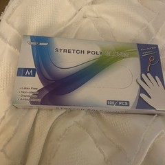 Clean safety Stretch poly gloves 100 pcs size Medium
