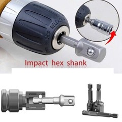 3 PCS Socket Adapter Drill BIts Set Hex Shank 1/4″ 3/8″ 1/2″ Impact Driver Tools
