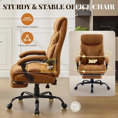 500lbs Big and Tall Office Chair with Footrest, Wide Ergonomic Computer Chair