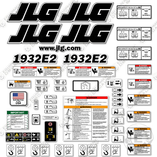 Fits JLG 1932E2 Decal Kit Scissor Lift – Warning Sticker Set Logos – 3M Vinyl!