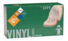 Safety Zone Vinyl Latex free Gloves clear Size Medium Box Of 100 GVP9-MD-1 NEW