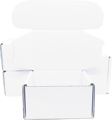 Set of 2 White Corrugated Shipping Boxes – Small Business Mailers, 4x3x2 Inches