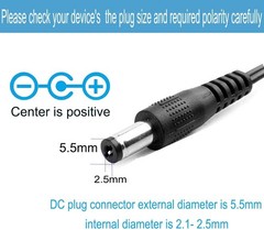 Universal 12V 1A Power Supply Adapter – AC/DC 100-240V Input, Short-Circuit Safe