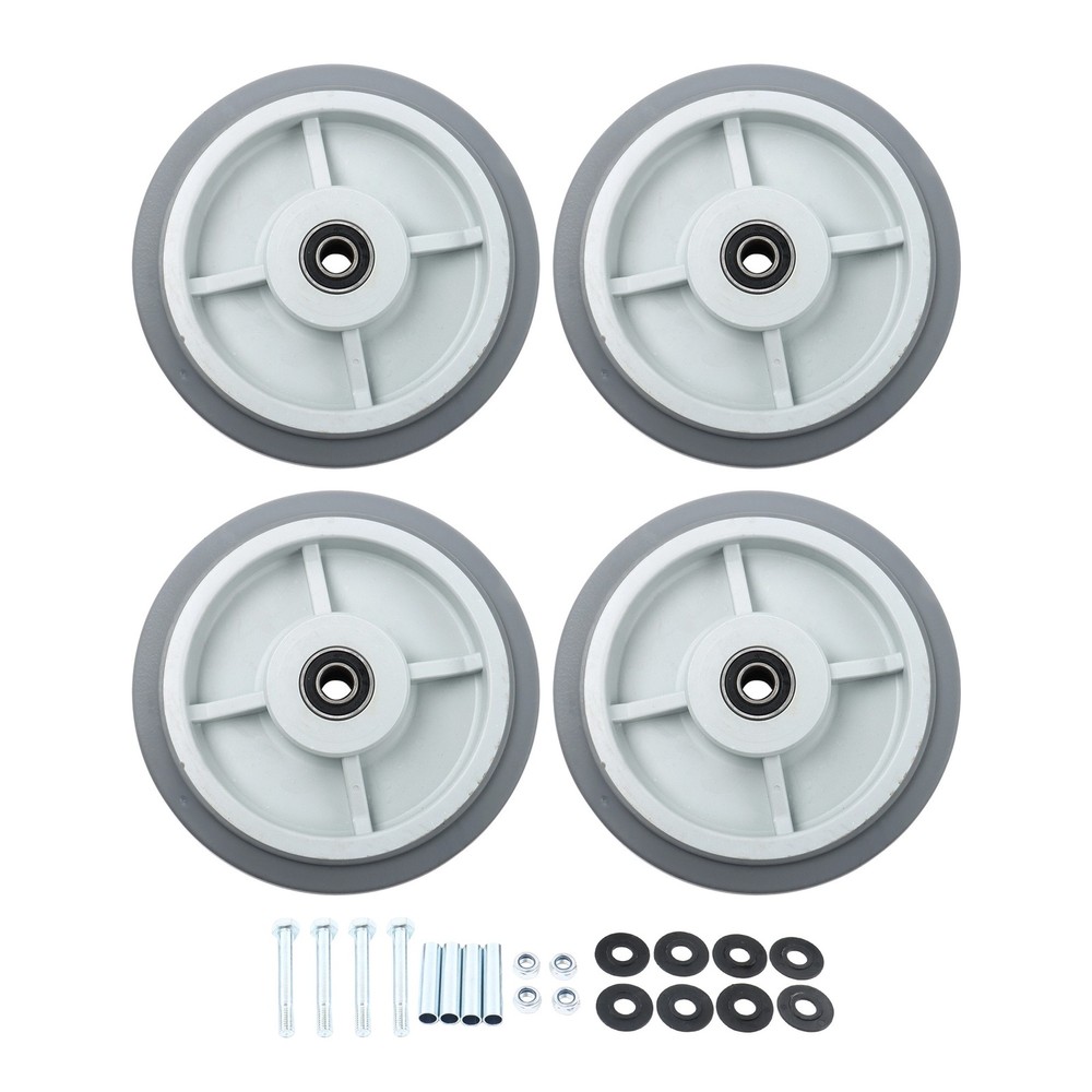4 Pack Gray 1/2″ Axle Hole Replace Polyurethane 900 Pounds 8″ Caster Wheels