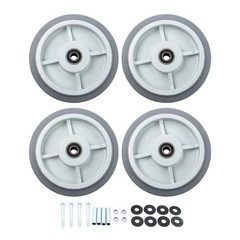 4 Pack Gray 1/2″ Axle Hole Replace Polyurethane 900 Pounds 8″ Caster Wheels