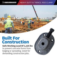 Sandbaggy Heavy Duty 1/4″ Pencil Rod Clamp (w/ Bolt)- Concrete Formwork Clamps