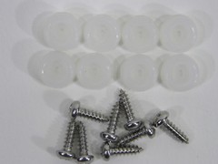 Extra Small 3/8″ DIA Rubber Bumpers with Stainless Steel Screws (Black or Clear)