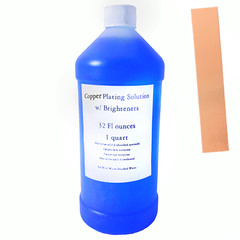 1 Quart Copper Plating Solution with Anode & Brighteners, Electroplating, 32oz