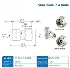 SMA-2.4mm Adapter (JJ/KK/JK/KJ), DC – 26.5GHz Microwave Connector Adapter