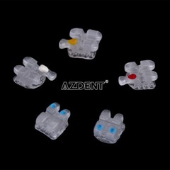 AZDENT Dental Orthodontics Ceramic Brackets 5*5 MBT / Roth.022 Hooks 3-4-5