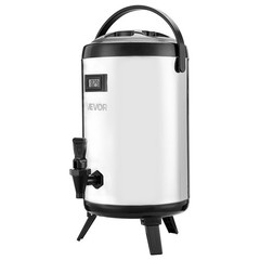 Insulated Beverage Dispenser, 2 Gal/7.6L Stainless Steel Thermal Drink Server wi
