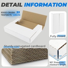 Golden State Art, 25 Pack 10.75×7.5×2 inch Easy-Fold 10.75×7.5×2, White