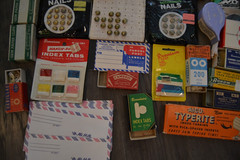 Vintage Office Supplies Lot Dennison Avery Empire Deco Room Tacks Nails Willow