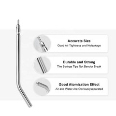 Dental Air Water Spray Nozzles/Tips Triple 3-way Syringe Metal Nozzles/Tips/Tube