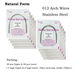 100PCS Dental Orthodontic Round Arch Wire NITI Stainless Steel Ovoid Nature Form