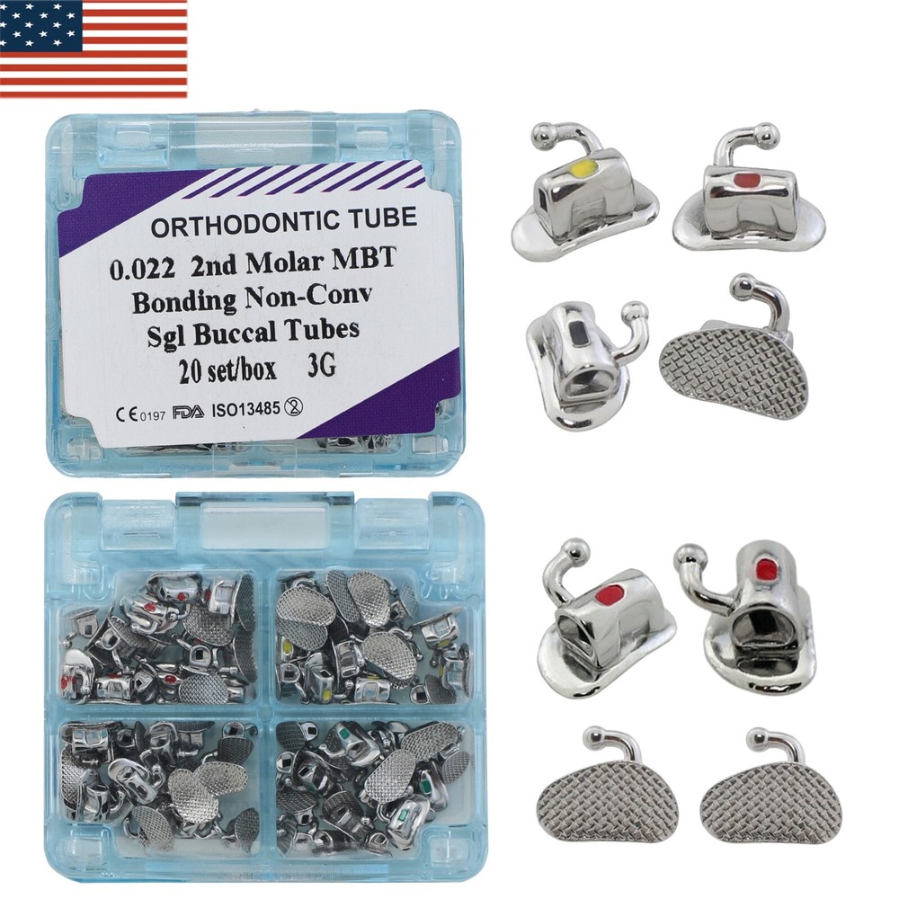 Dental Orthodontic Buccal Tubes MBT 022 2nd Molar Tube Bondable Low Profile 3G